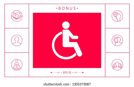 Wheelchair handicap icon. Graphic elements for your design