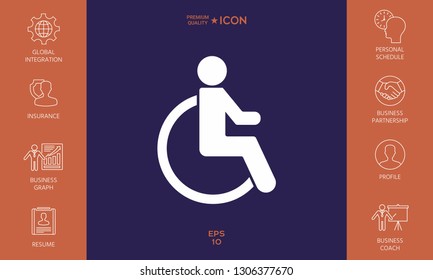 Wheelchair handicap icon. Graphic elements for your design