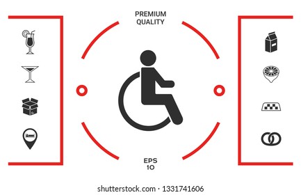Wheelchair handicap icon. Graphic elements for your design