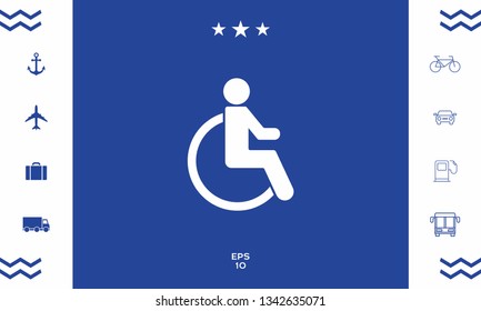 Wheelchair handicap icon. Graphic elements for your design