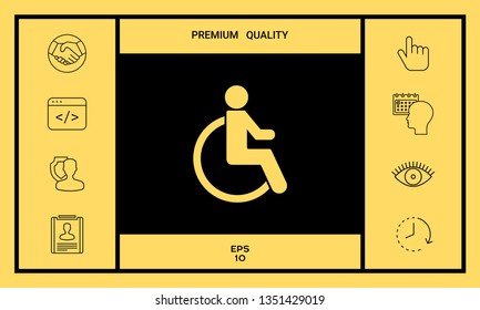 Wheelchair handicap icon. Graphic elements for your design