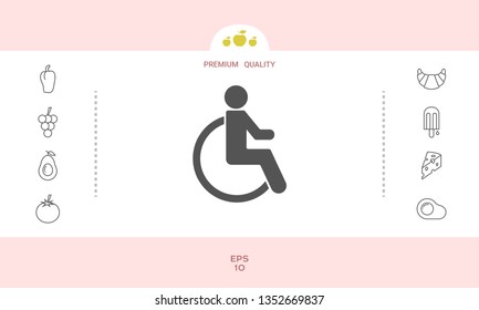 Wheelchair handicap icon. Graphic elements for your design