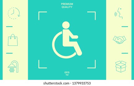 Wheelchair handicap icon. Graphic elements for your design