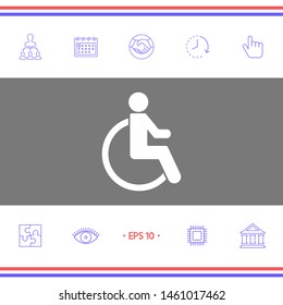 Wheelchair handicap icon. Graphic elements for your design
