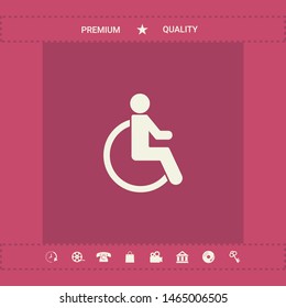 Wheelchair handicap icon. Graphic elements for your design
