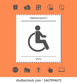 Wheelchair handicap icon. Graphic elements for your design