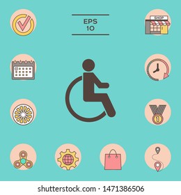 Wheelchair handicap icon. Graphic elements for your design