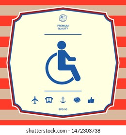 Wheelchair handicap icon. Graphic elements for your design