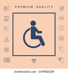 Wheelchair handicap icon. Graphic elements for your design