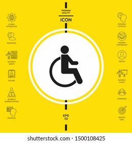 Wheelchair handicap icon. Graphic elements for your design