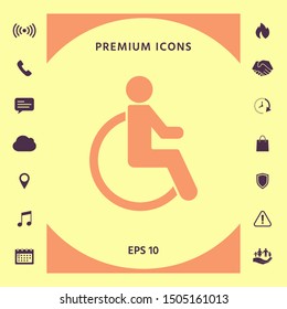 Wheelchair handicap icon. Graphic elements for your design