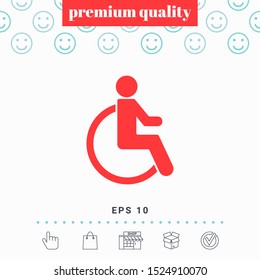 Wheelchair handicap icon. Graphic elements for your design