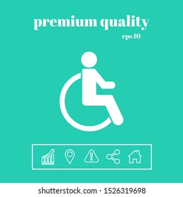 Wheelchair handicap icon. Graphic elements for your design