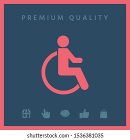 Wheelchair handicap icon. Graphic elements for your design