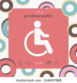 Wheelchair handicap icon. Graphic elements for your design