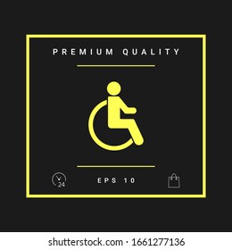 Rollstuhl-Handicap Symbol. Grafische Elemente für Ihr Design