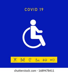 Icono para sillas de ruedas. Elementos gráficos para el diseño