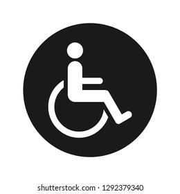 Wheelchair handicap icon vector illustration design isolated on flat black round button