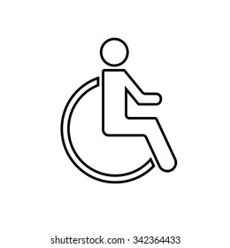  Wheelchair Handicap. Linear icon.