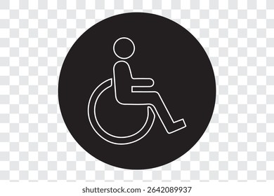 Wheelchair handicapped access sign or symbol flat icon 