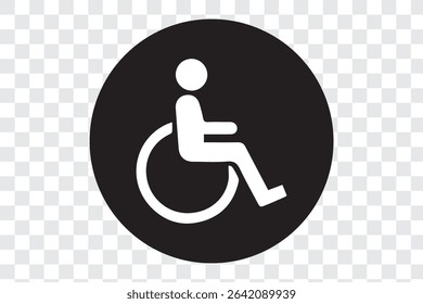 Wheelchair handicapped access sign or symbol flat icon 