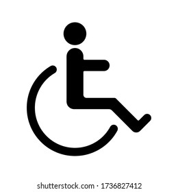 Wheelchair, handicapped or accessibility parking or access sign vector icon for apps and print