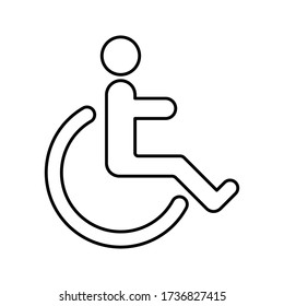 Wheelchair, handicapped or accessibility parking or access sign vector icon for apps and print