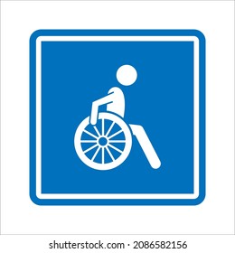Wheelchair, handicapped or accessibility parking or access vector icon for apps and print. eps 10