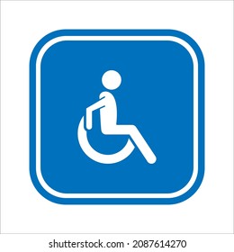 Wheelchair, handicapped or accessibility parking or access vector icon for apps and print. eps 10