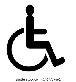 Wheelchair, handicapped, Disabled Handicap  or accessibility parking or access sign symbol  flat vector icon for apps and print