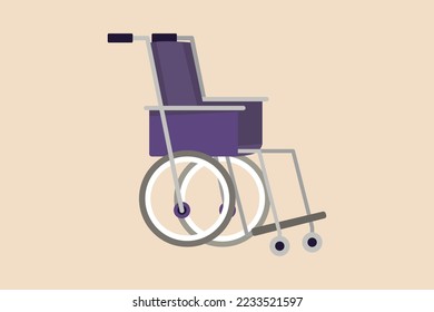 Wheelchair in the hospital. Medical equipment concept. Colored flat graphic vector illustration isolated. 