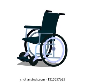 Wheelchair in the hospital vector flat material design object. Isolated illustration.