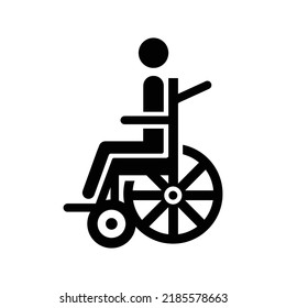  wheelchair icon. Black vector graphics.