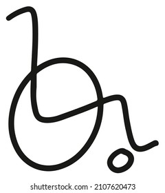 Wheelchair icon black white simple Outline Doodle Hand drawn Sketch vector illustration 