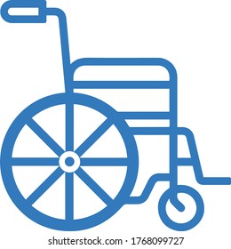 Wheelchair Icon / blue vector graphics