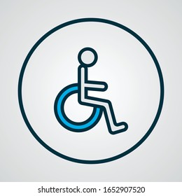 Wheelchair icon colored line symbol. Premium quality isolated disabled sign element in trendy style.