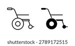 Wheelchair icon design project. Editable clipart and line icons