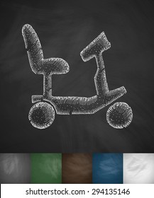 wheelchair icon. Hand drawn vector illustration. Chalkboard Design