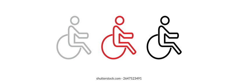 wheelchair icon. Handicapped access sign or symbol flat icon on Transparent Background. EPS 10.