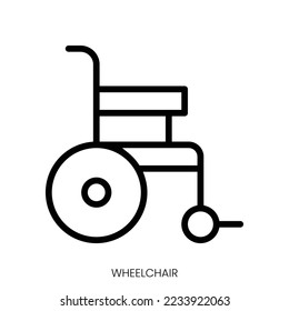 wheelchair icon. Line Art Style Design Isolated On White Background