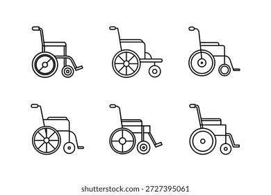 wheelchair icon line art vector illustration isolated