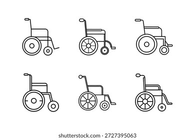 wheelchair icon line art vector illustration isolated