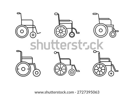 wheelchair icon line art vector illustration isolated