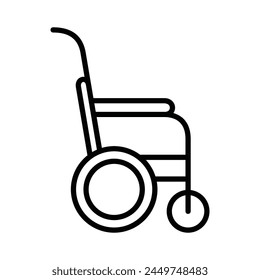 Rollstuhl-Icon-Linie Vektorgrafik Design