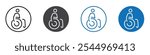 Wheelchair icon Logo sign in thin line outline