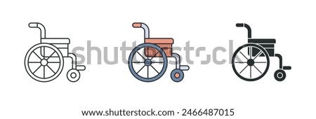 Wheelchair Icon. Medical or Healthcare theme symbol vector illustration isolated on white background