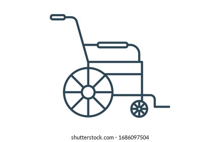 Icono de silla de ruedas símbolo de contorno aislado imagen vectorial