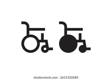 Wheelchair icon in outline and solid style Vector