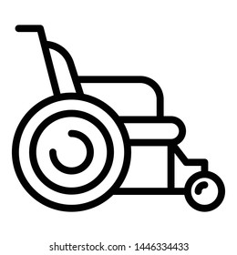 Wheelchair icon. Outline wheelchair vector icon for web design isolated on white background