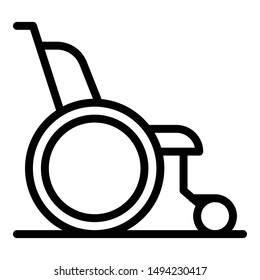Wheelchair icon. Outline wheelchair vector icon for web design isolated on white background